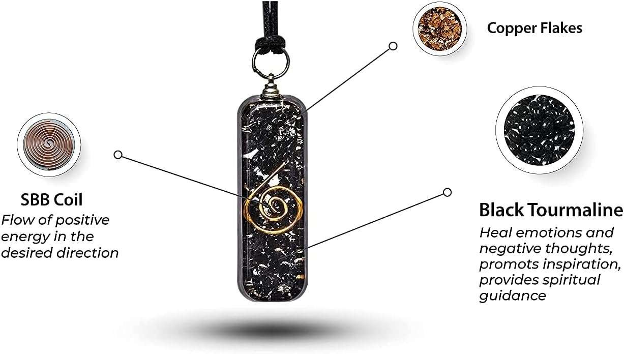 7Chakra Orgone Pyramid Crystal Black Tourmaline Necklace - Image 3