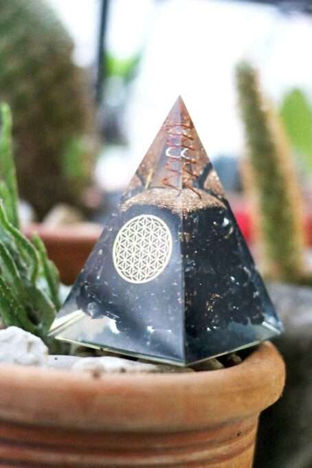 Black Tourmaline Crystal Orgone Pyramid Attract Energy - Image 7