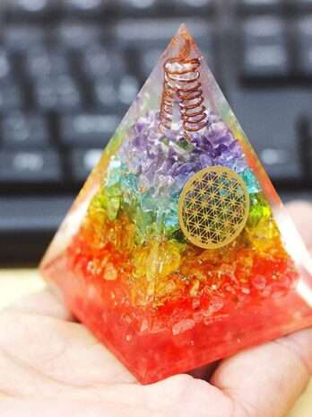 7Chakra Orgone Pyramid Crystal Black Tourmaline Necklace