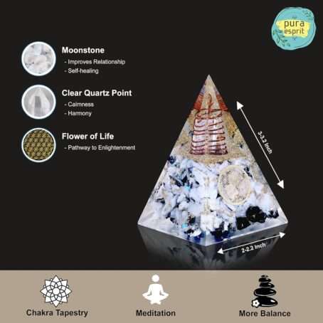 Moonstone Crystal Orgone Pyramid - Image 3