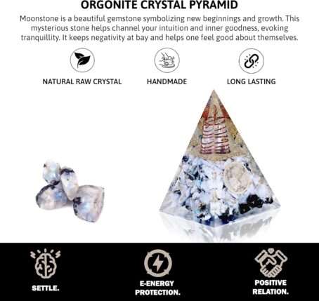 Moonstone Crystal Orgone Pyramid - Image 2