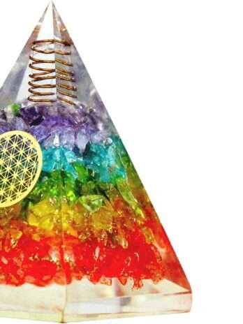 7Chakra Orgone Pyramid Crystal Black Tourmaline Necklace