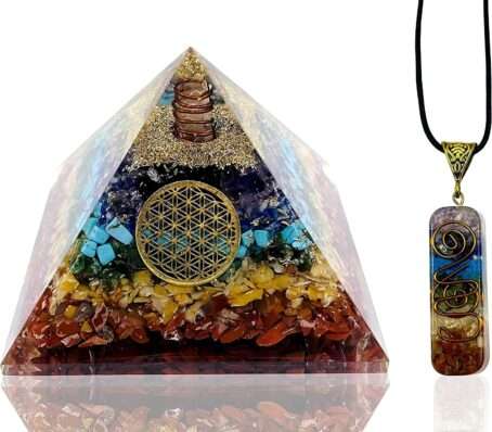 7 Chakra Orgone Pyramid Pendant Combo