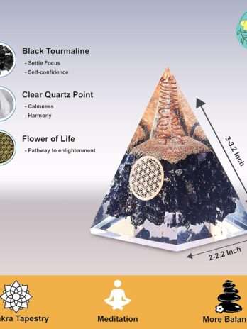 Black Tourmaline Crystal Orgone Pyramid Attract Energy