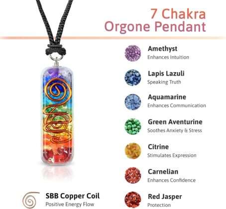 Orgone Pendant 7 Chakra Necklace with Healing Crystals Stone Protection - Image 6