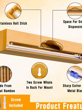 Bamboo Plastic Wrap Dispenser